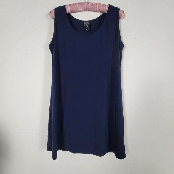 Clara Sunwoo Womens Navy Sleeveless Tank Tunic Top/Dress Medium Stretch Knit - Picture 1 of 7